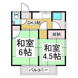 宮崎アパート 2Kの間取図画像
