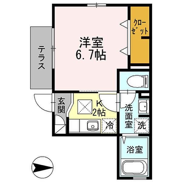 グレイス 107｜東京都北区浮間2丁目(賃貸アパート1K・1階・25.19㎡)の写真 その2
