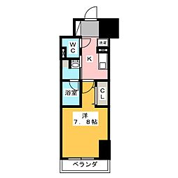 パークアクシス新栄 15階1Kの間取り