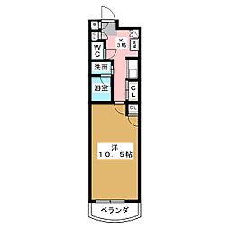 プレステージ西大須 1階1Kの間取り