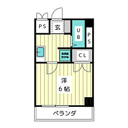 エステート大須 1階1Kの間取り