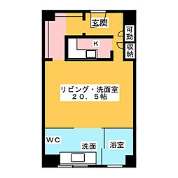 プリンセス姫ラグジュアリースイート 4階1Kの間取り