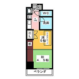 プログレンス栄 7階2Kの間取り