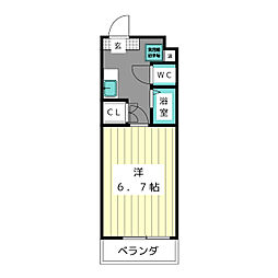 アル・ソーレ上前津 3階1Kの間取り