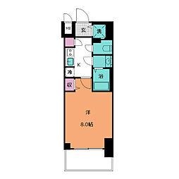 CREST TAPP新栄 6階1Kの間取り