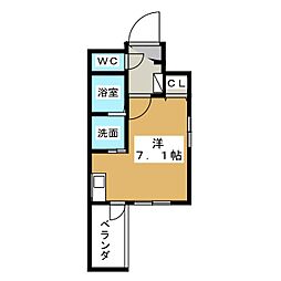プレミアムコート名古屋金山インテルノ 11階ワンルームの間取り