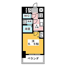プレサンス大須プライマル 1Kの間取図画像