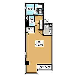 ＯＪビル 6階ワンルームの間取り