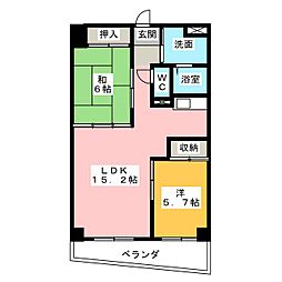 グランドハイツＫ・Ｉ 4階2LDKの間取り