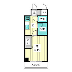 フィール大須（旧アレンダール大須） 11階1Kの間取り