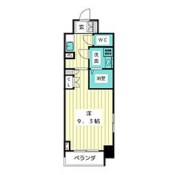 アデグランツ上前津 10階1Kの間取り