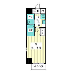 エステムプラザ名古屋・栄プレミアム 7階1Kの間取り
