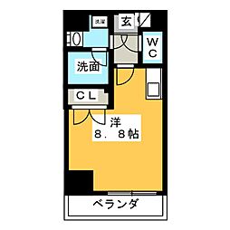 シェモア大須 3階ワンルームの間取り