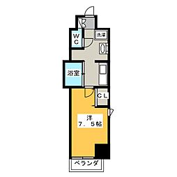 アスナ ワンルームの間取図画像