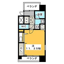 LABELLEZZA ワンルームの間取図画像