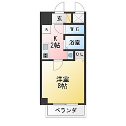 ヤマトマンション大須5 1Kの間取図画像