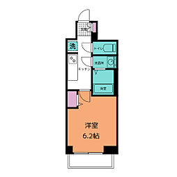 プレサンスザ大須観音 1Kの間取図画像