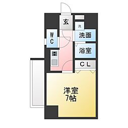 エスリード大須デュオ 1Kの間取図画像