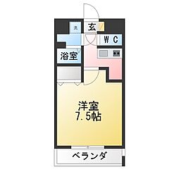 エスリード大須デュオ 1Kの間取図画像