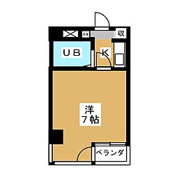 フィールドシティー新栄第3 1Kの間取図画像