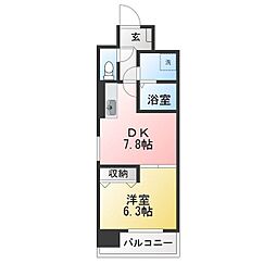 サンシアルザ上前津 1LDKの間取図画像