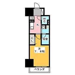 パークアクシス新栄 1Kの間取図画像