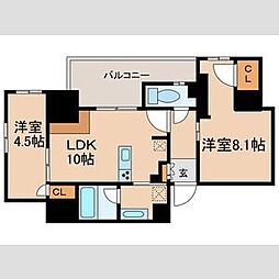 プラウドタワー栄 2LDKの間取図画像