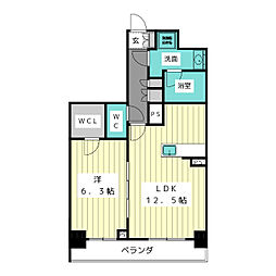 アデグランツ上前津 1LDKの間取図画像