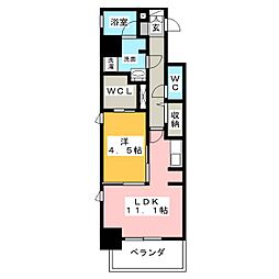パークアクシス名古屋山王 1LDKの間取図画像