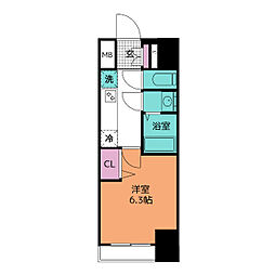 ディアレイシャス矢場町 1Kの間取図画像