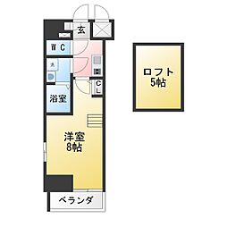 エステムコート名古屋・栄デュアルレジェンド 1Kの間取図画像