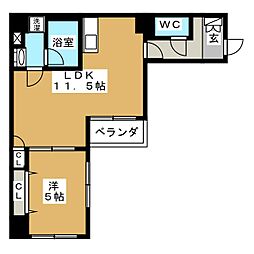 グレイス新栄 1LDKの間取図画像