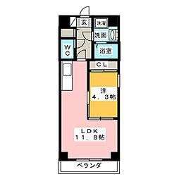 S-FORT鶴舞cube 1LDKの間取図画像
