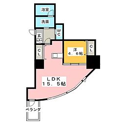 WESTIN上前津 1LDKの間取図画像