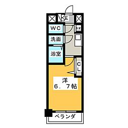 プレサンス鶴舞公園セラヴィ 1Kの間取図画像