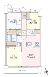 ロイヤルステージ朝霞 2SLDKの間取図画像