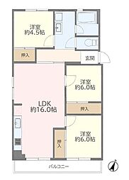 朝霞田島団地1 3LDKの間取図画像
