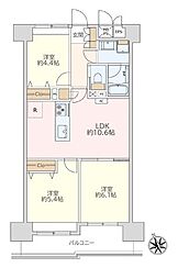 コープ野村志木 3LDKの間取図画像