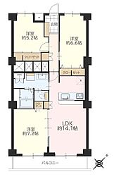 西高島平スカイハイツ 3LDKの間取図画像