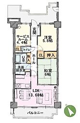 コスモ鶴瀬ステーションスクエア 2SLDKの間取図画像