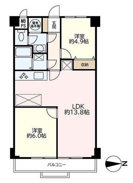 2LDK 間取り