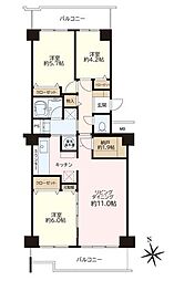 シーアイハイツ和光C棟 3SLDKの間取図画像
