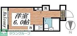 東急田園都市線 長津田駅 徒歩4分の賃貸マンション 3階ワンルームの間取り
