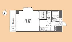 東急田園都市線 宮崎台駅 徒歩9分の賃貸マンション 1階1Kの間取り