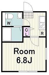 東急田園都市線 市が尾駅 徒歩11分の賃貸アパート 3階1Kの間取り