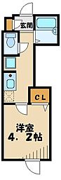 東急田園都市線 梶が谷駅 徒歩4分の賃貸アパート 2階1Kの間取り