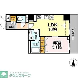 JR南武線 津田山駅 徒歩14分の賃貸マンション 3階1LDKの間取り