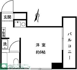 東急田園都市線 溝の口駅 徒歩6分の賃貸マンション 3階ワンルームの間取り