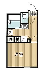 レオパレスグランブルーα 1Kの間取図画像