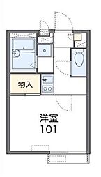 レオパレスアプリコット 1Kの間取図画像